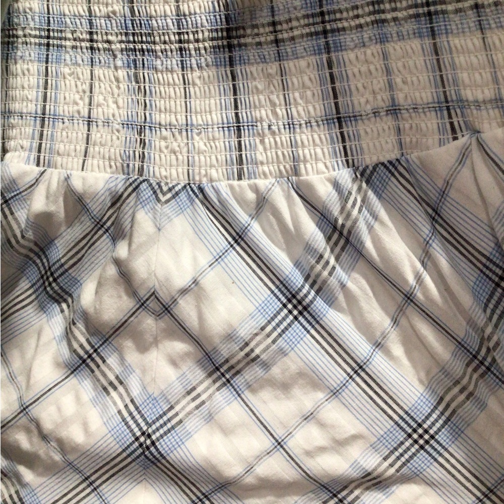Eliza J White and Light Blue Plaid Midi Dress 10 - Picture 8 of 8